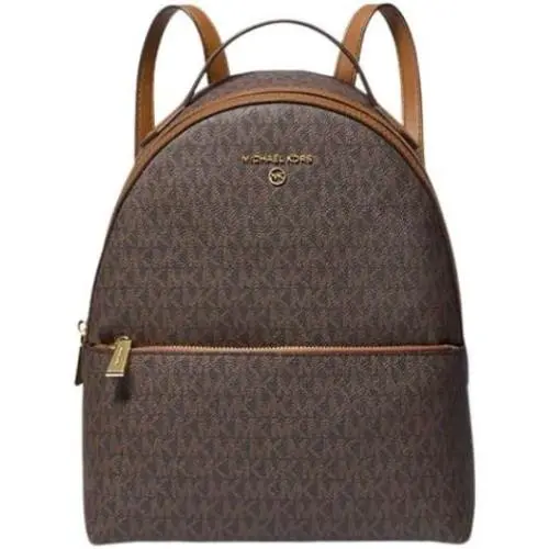 Michael Kors Valerie Medium Backpack - Brown Signature Logo Print