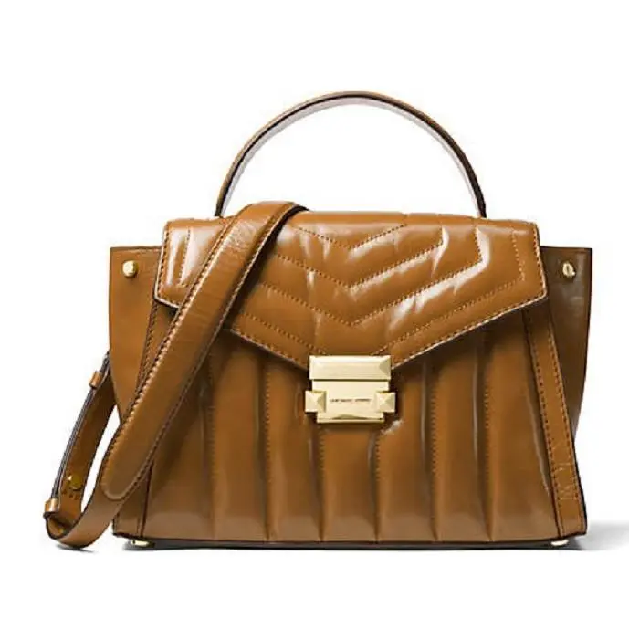 Michael Kors Brown Quilted Leather Satchel Handbag