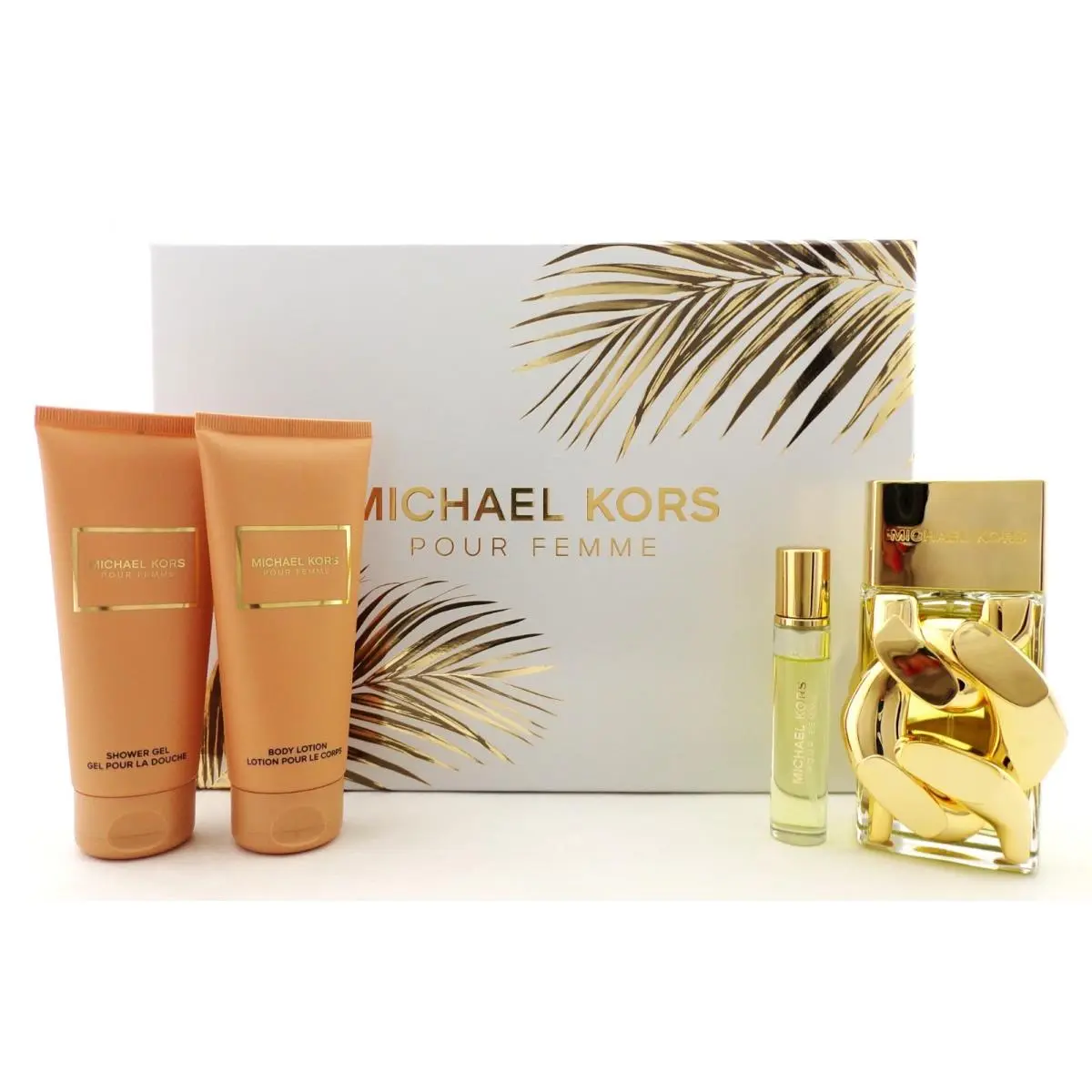 Michael Kors Pour Femme 4 Pcs Set: 3.4 Oz. Edp Spray + Travel + B/lot + S/gel
