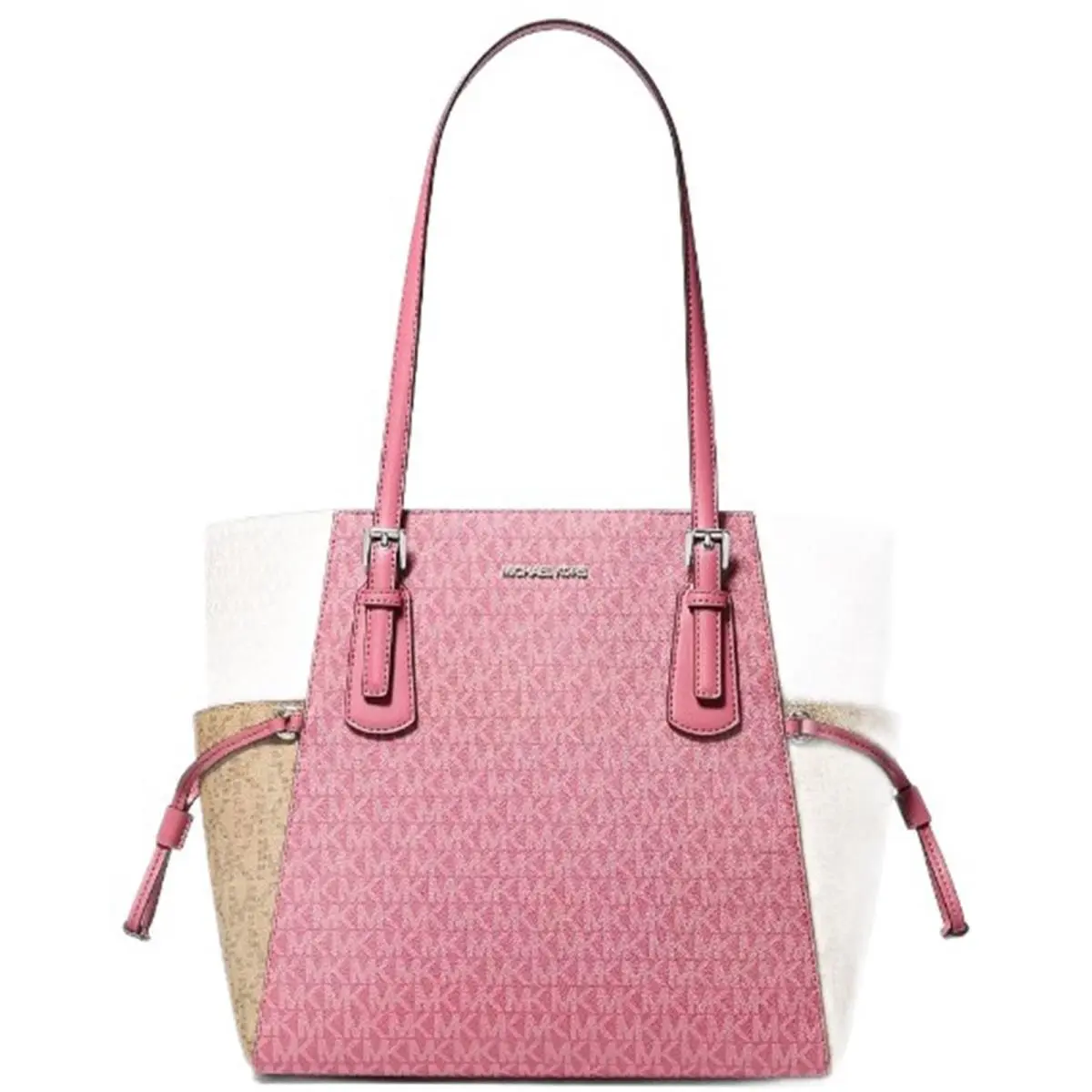Michael Kors Outlet Voyager Large Color-block Signature Logo Tote Bag 35S5SV6T7B