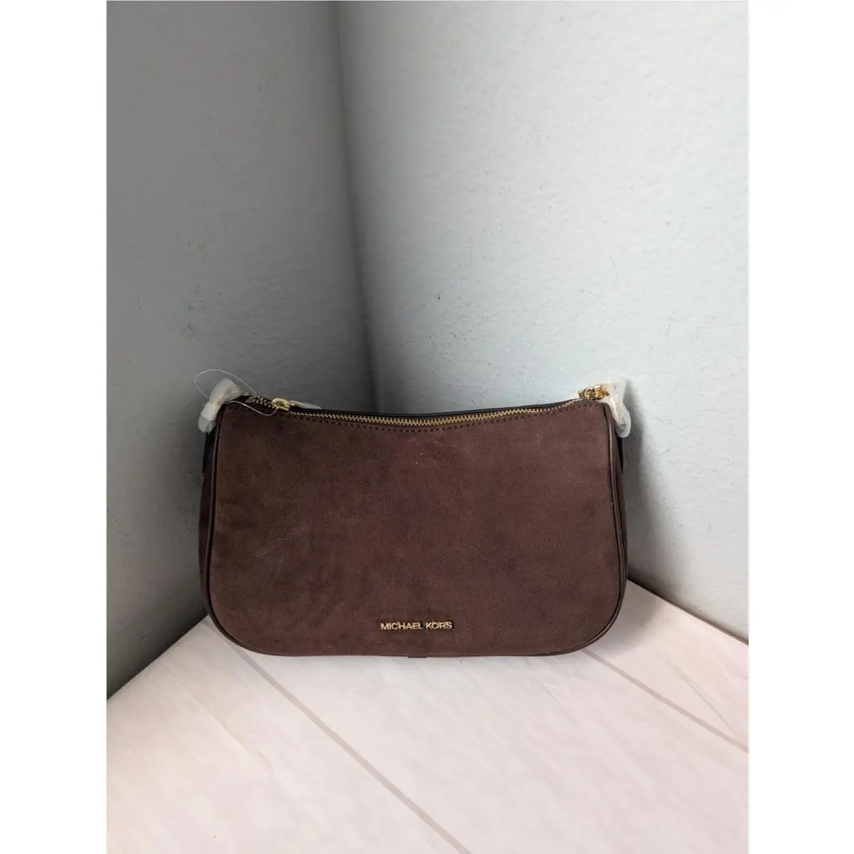 Carmela Medium Suede Convertible Crossbody Bag In Nutmeg by Michael Kors