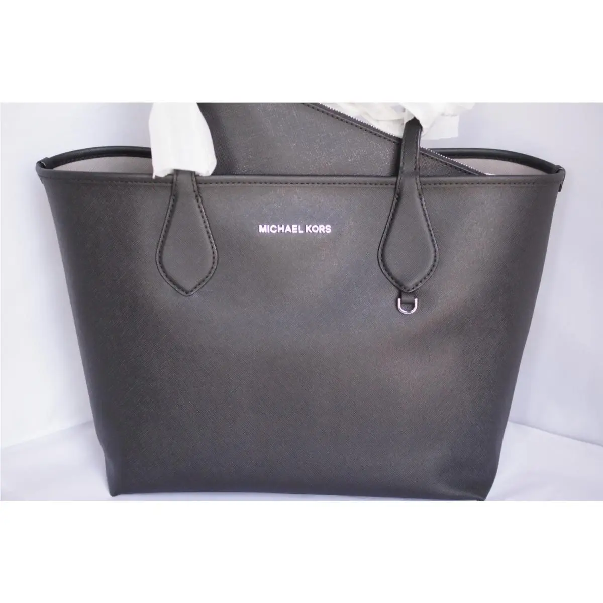 Michael Kors Women`s Tote Saige Reversible Bag Black Shoulder Handbag