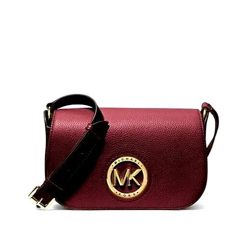 Michael Kors Samira Small Pebbled Leather Messenger Bag Merlot