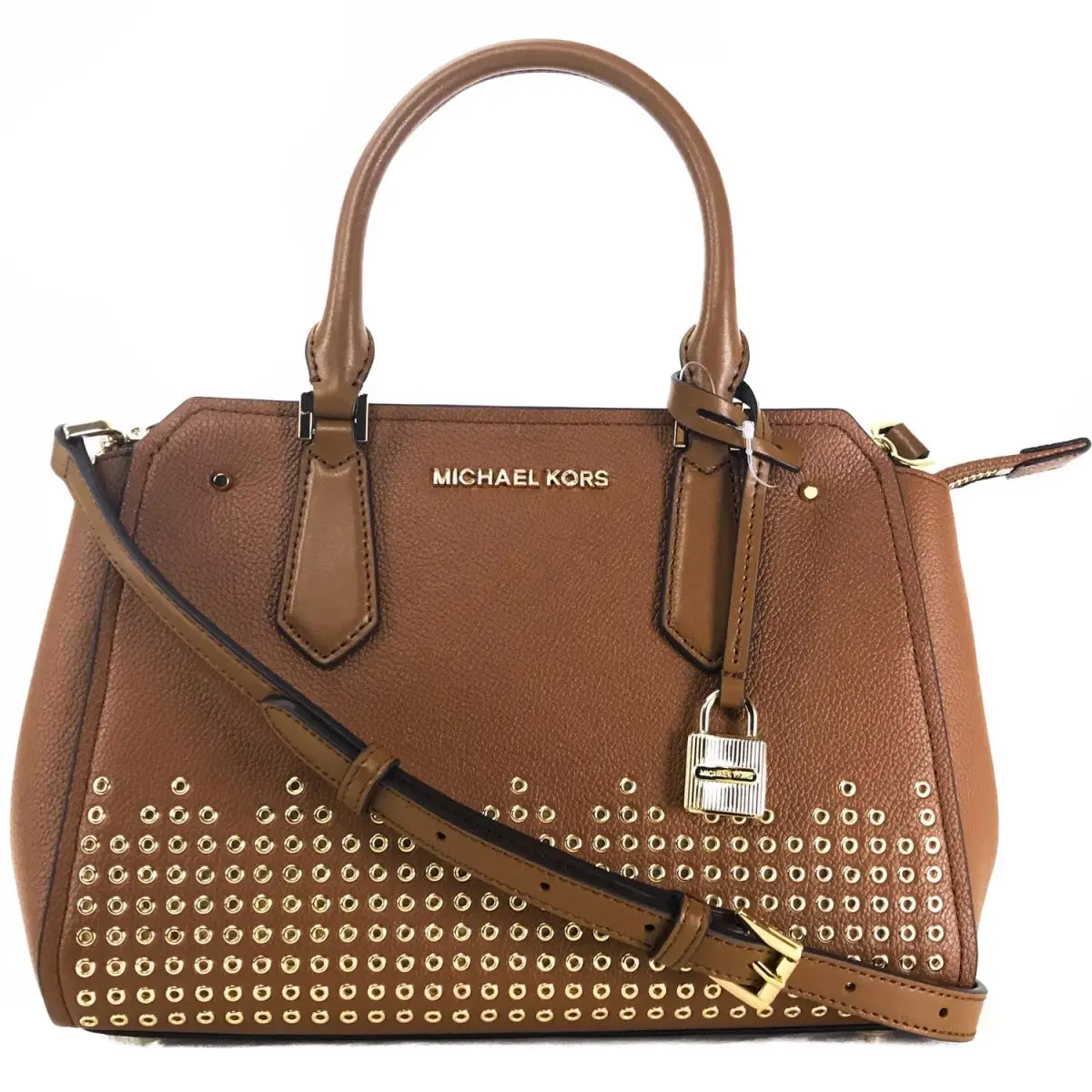Michael Kors Hayes Large Bucket Leather Shoulder Bag Brown