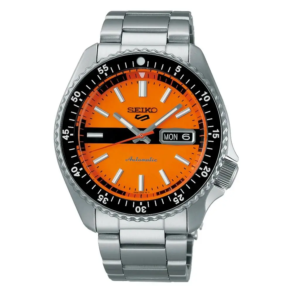 Seiko 5 SRPK11K1 SRPK11 Skx Sports Orange Dial Men`s Watch
