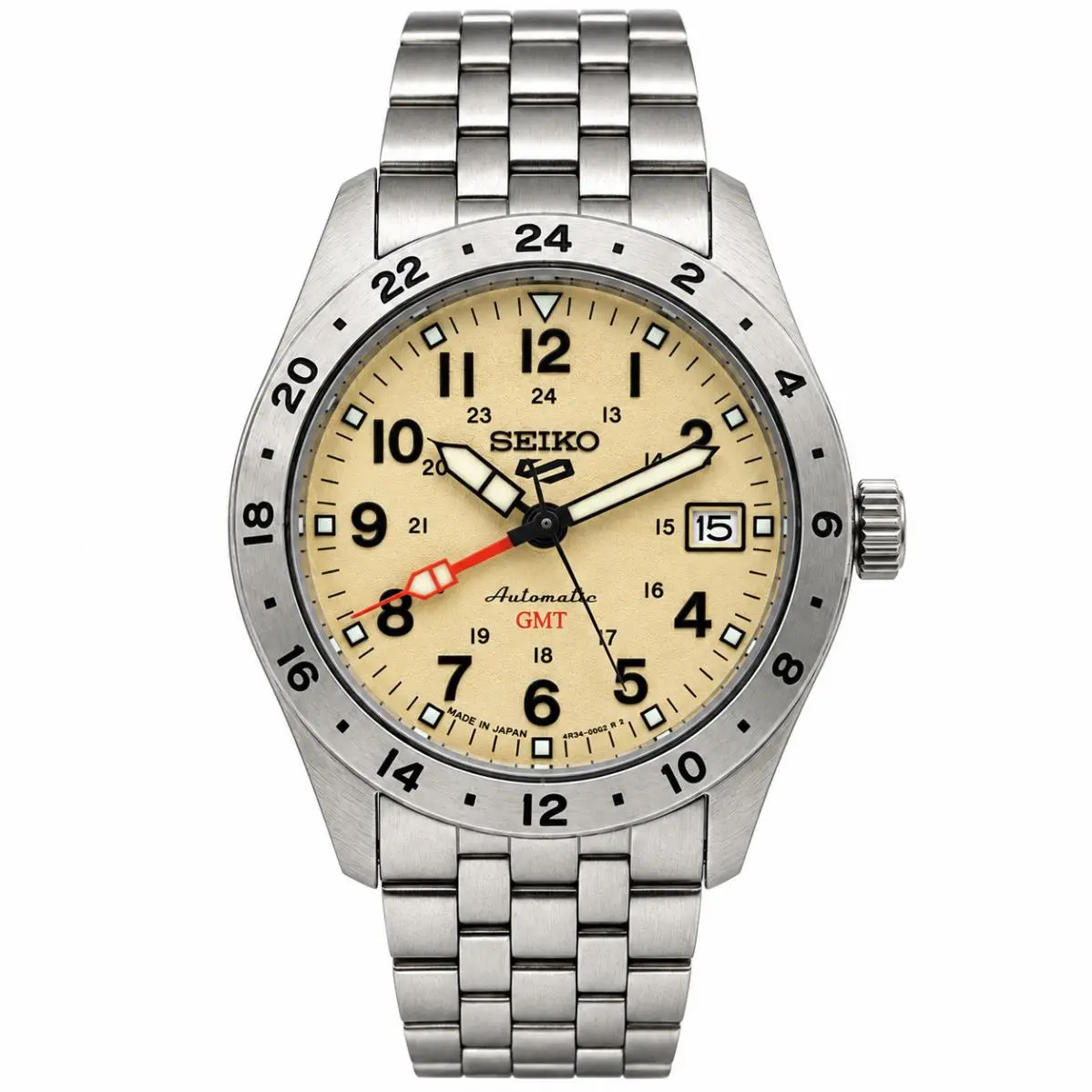 5 Sports Field Series Beige Dial Automatic Men`s Watch HDB002 by Seiko