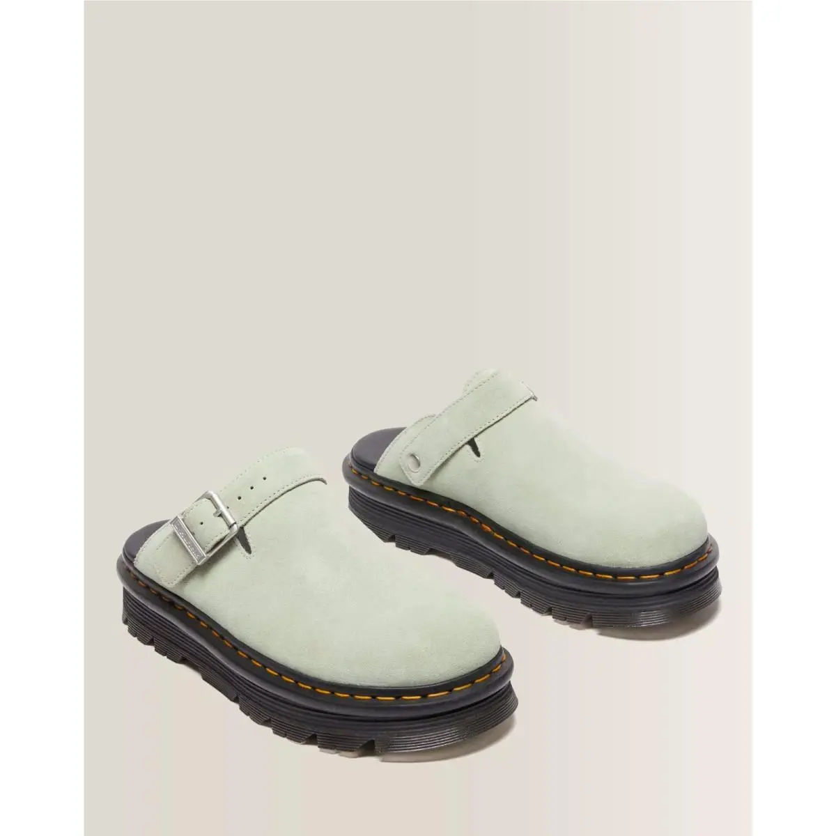 Dr. Martens Zebzag Mule Men`s 8 M Sage Green Suede Platform Slingback Hawk3374