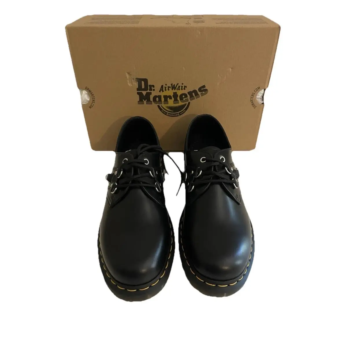 Dr. Martens 1461 Hdw Oxford Black Leather Mens 9 Womens 10 Hardware 3 Eye
