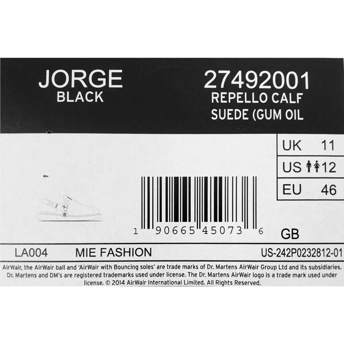 Dr. Martens shoes - Dr. Martens Jorge - Martens Jorge - 27492001 - Black (UPC: 190665450736) 4
