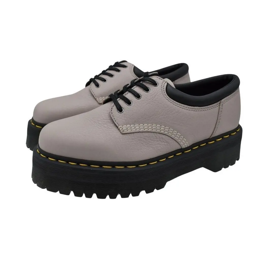 Dr Martens 8053 Quad Derby Womens 11 Vintage Taupe Pisa Platform Shoes
