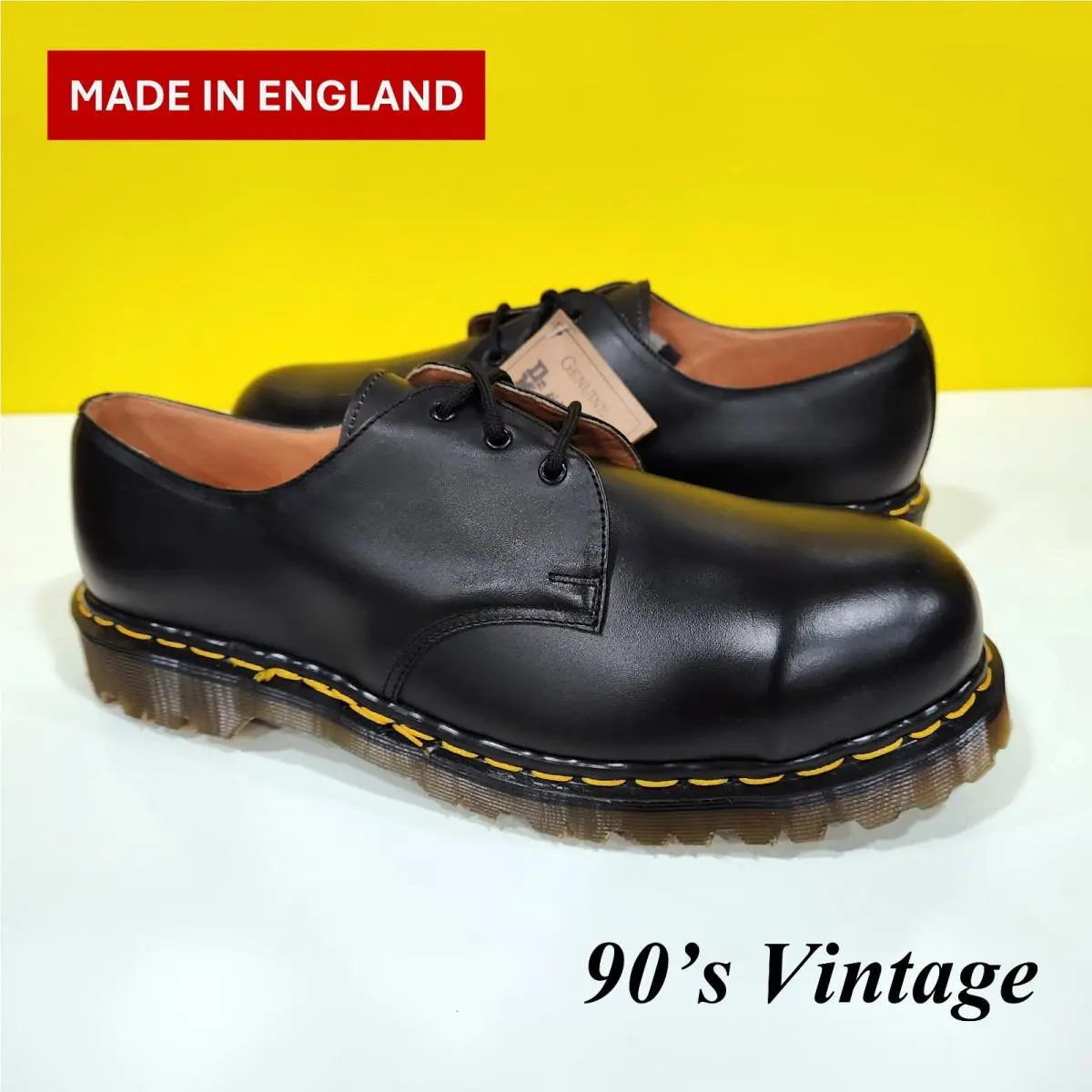 Dr. Martens Doc England Rare Vintage Black Steel Toe 1925 Shoes UK10 US11