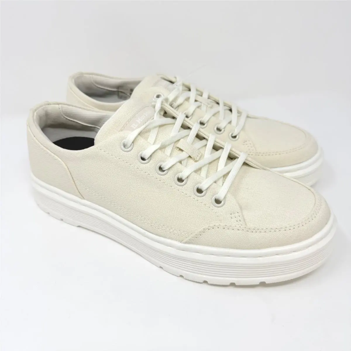 Dr. Martens Brookline 6 Eye Mens 8 Womens 9 Cream Canvas Low Top Sneakers
