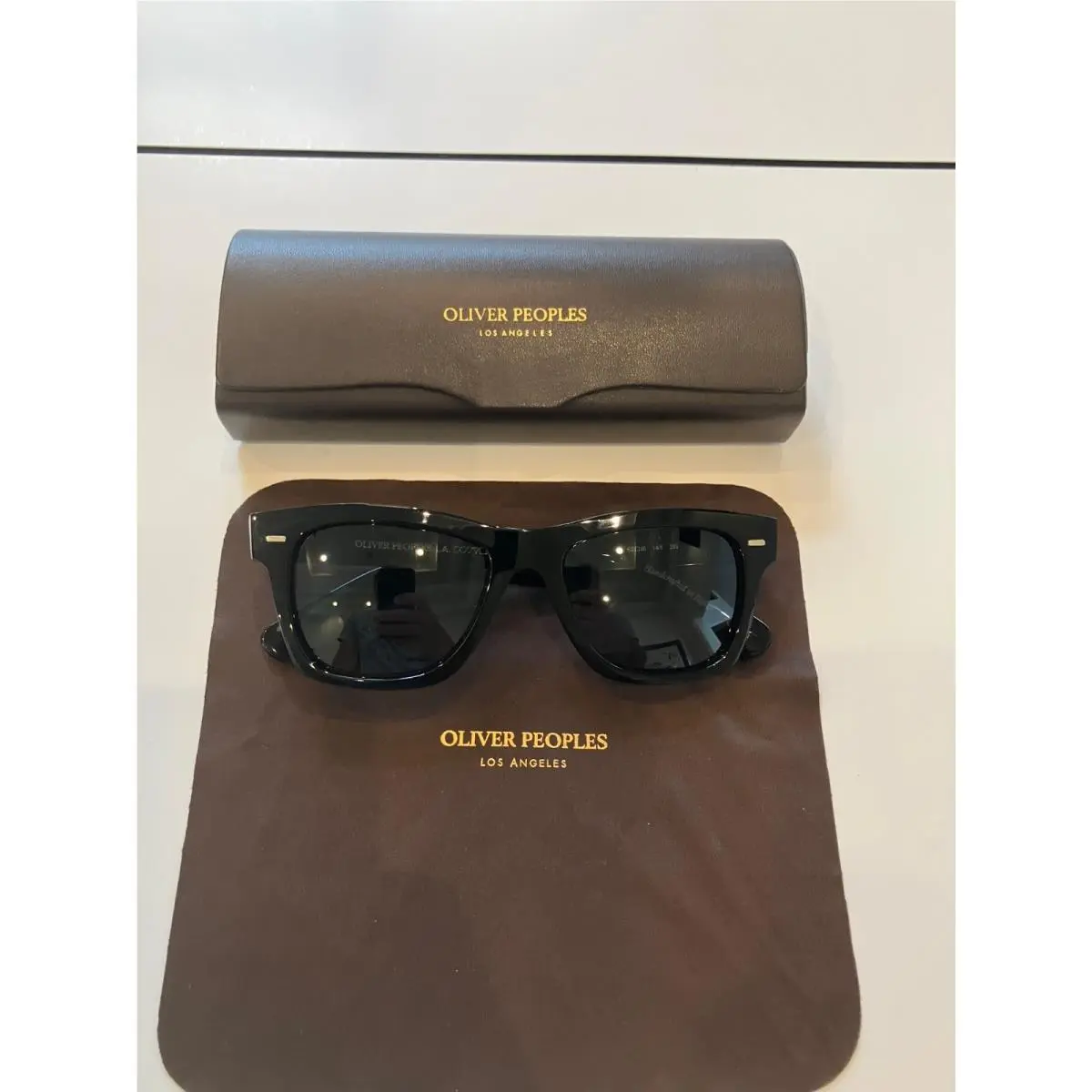 Oliver Peoples Oliver Sun F 5393SF Black Polarized 100556 Sunglasses Perfect