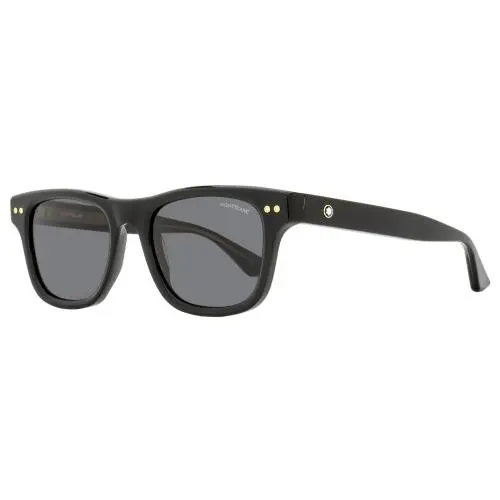 Soft Rectangular Sunglasses MB0254S 001 Black 53mm by Montblanc
