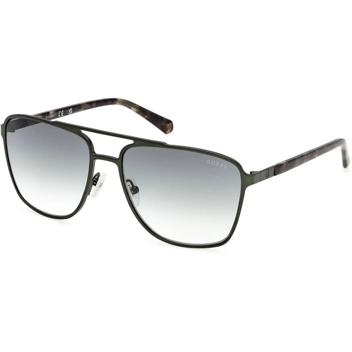 Guess Men`s Sunglasses Matte Dark Green Metal Navigator Full Rim GU00210 6097P