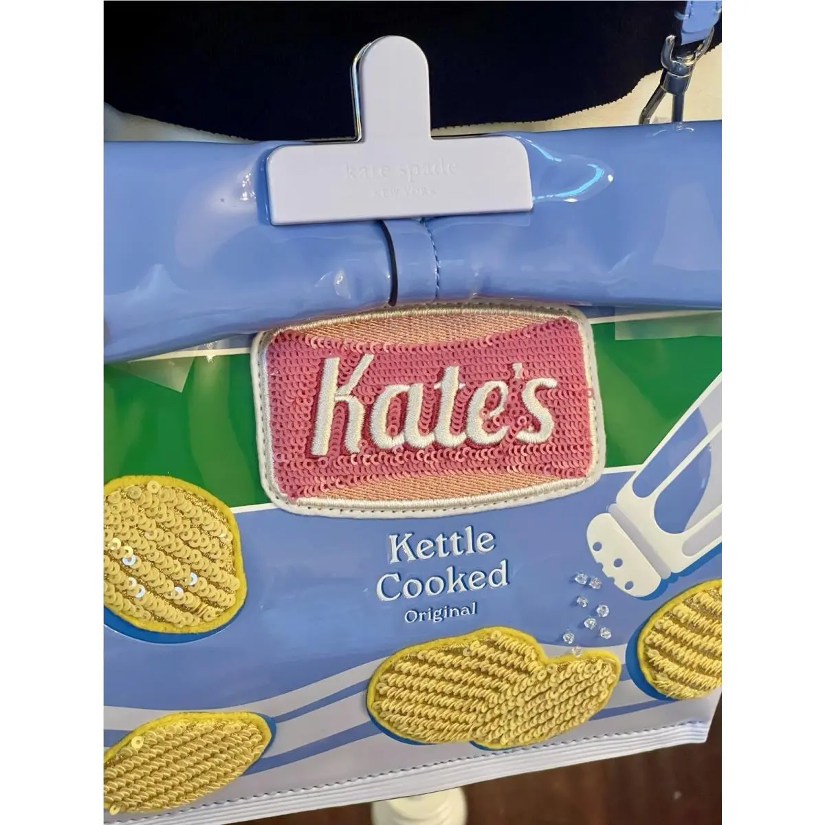 Snack Time Kettle Chips Crossbody Sequin Novelty Bag Clutch by Kate Spade