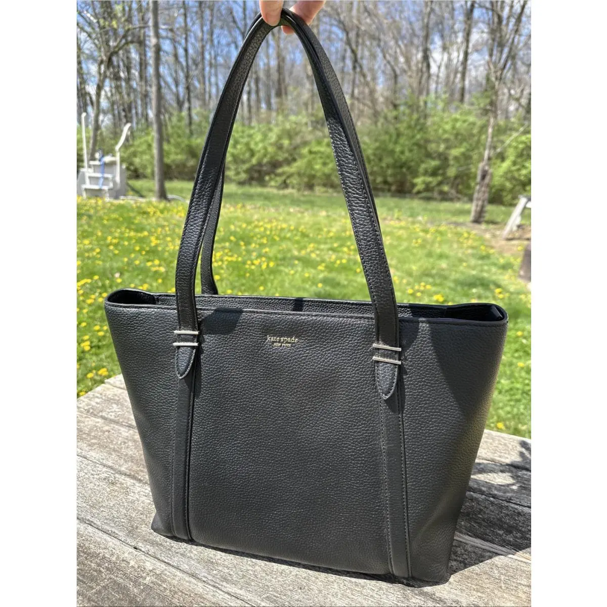 New  Oakwood Street Pebble Leather Purse Tote Black Shoulder Bag by Kate Spade