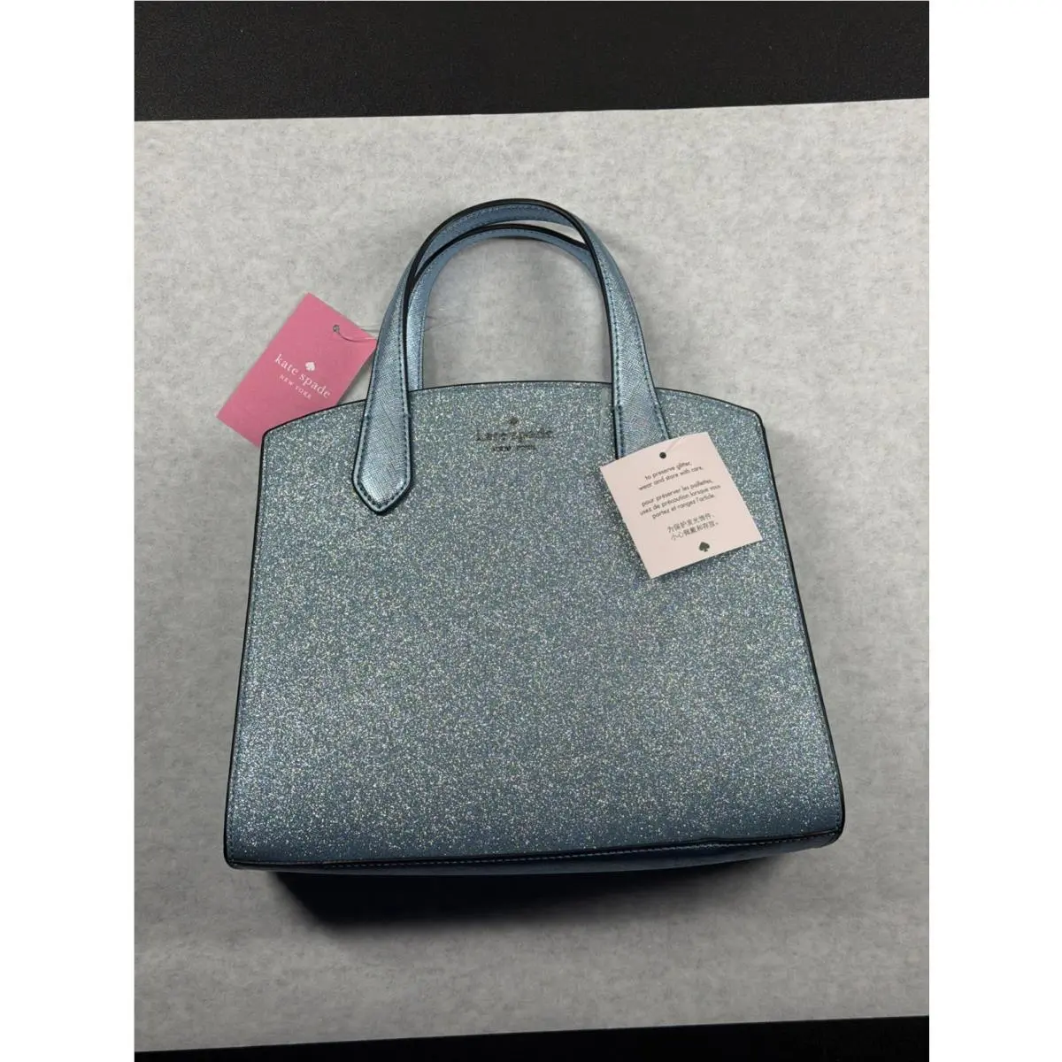 Satchel Purse Tinsel Glitter Bag Frosty Sky by Kate Spade
