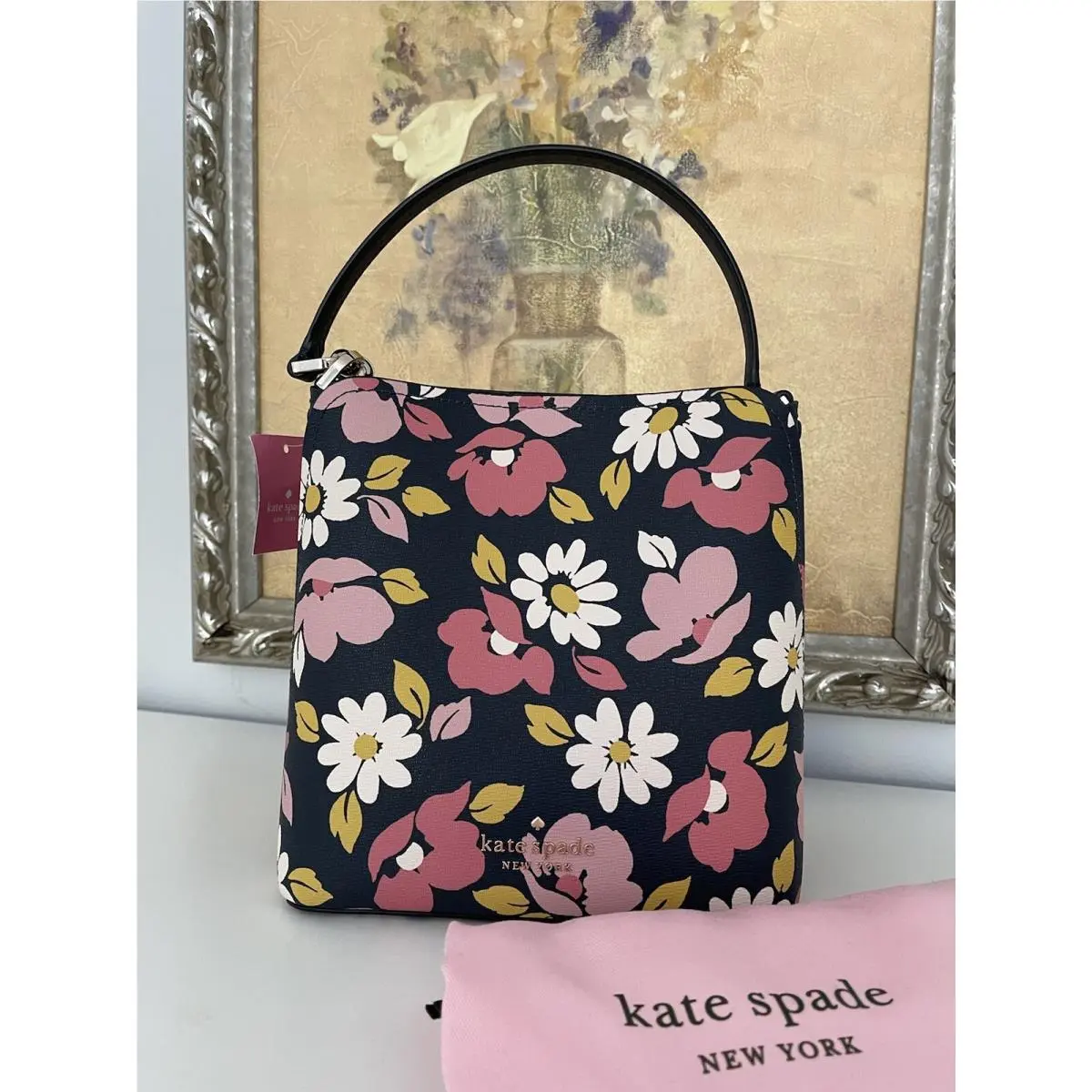 Road Trip Flora Small Bucket Crossbody Blue Multi by Kate Spade