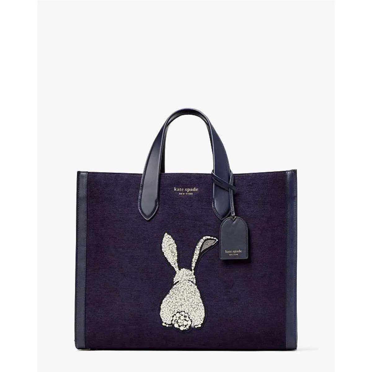 Womens Manhattan Bunny Large Tote Bag Navy Blue by Kate Spade