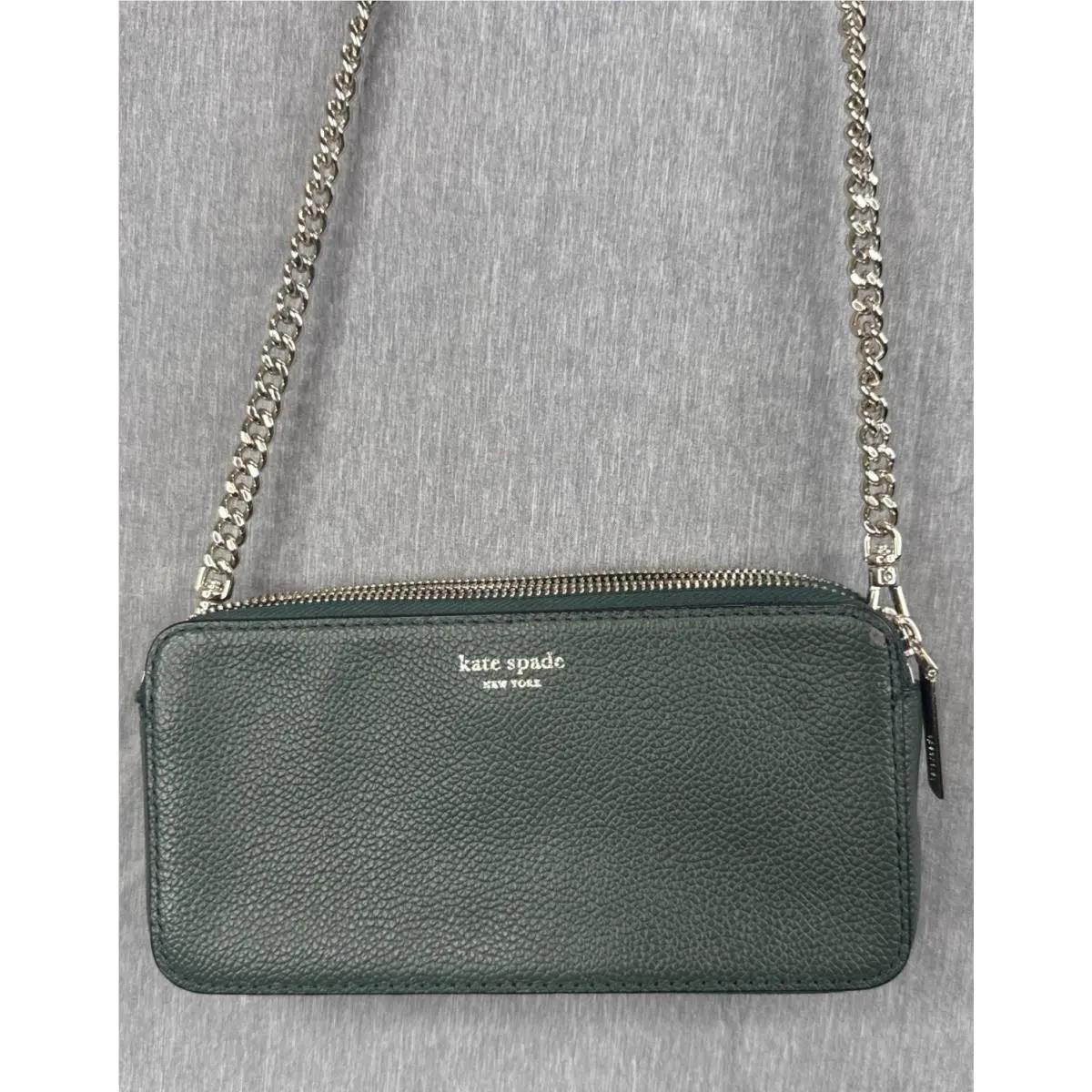 Taylor Purse Bag Small Green Crossbody Chain Pebbled Leather Preppy by Kate Spade