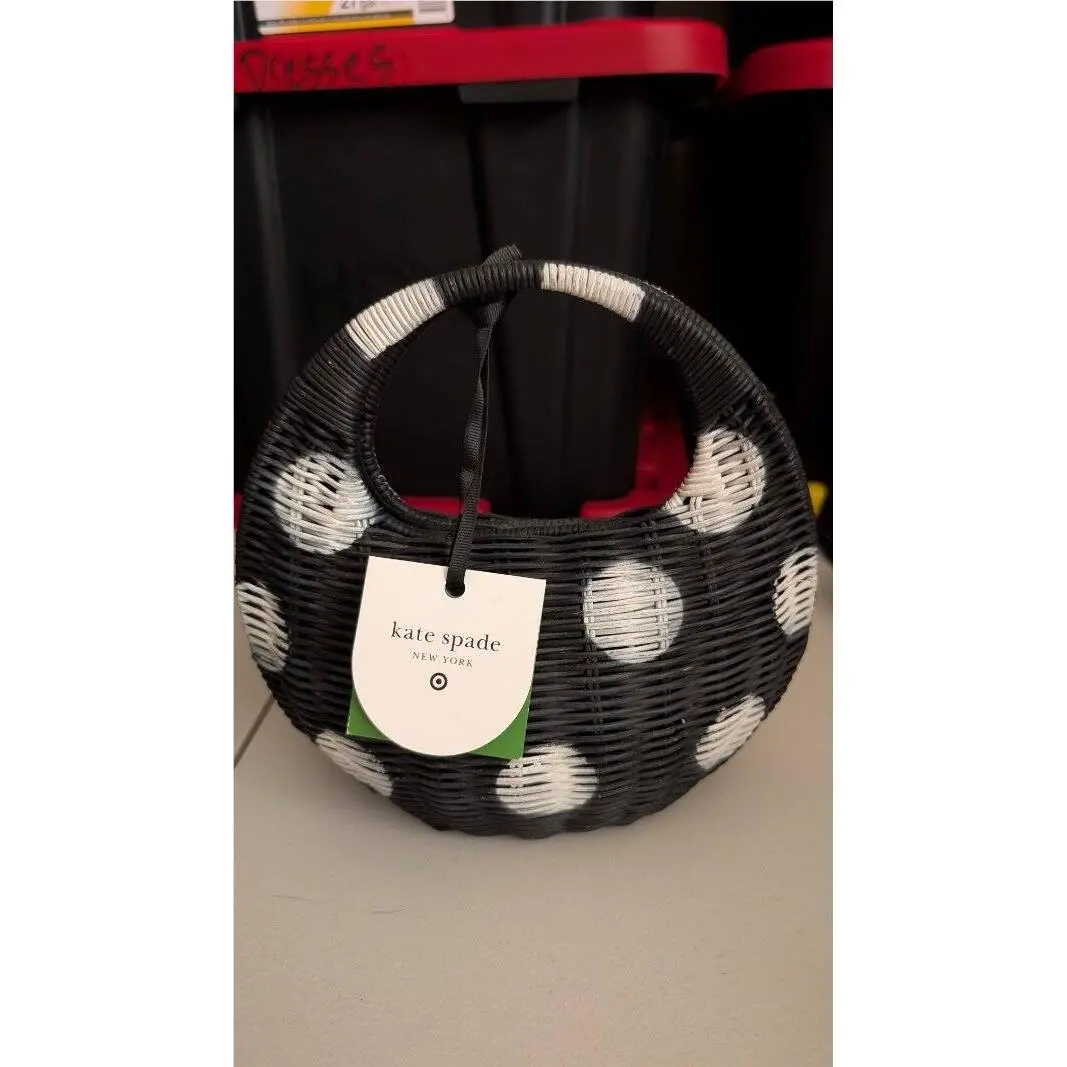 Kate Spade X Target Polka Dot Wicker Crescent Bag