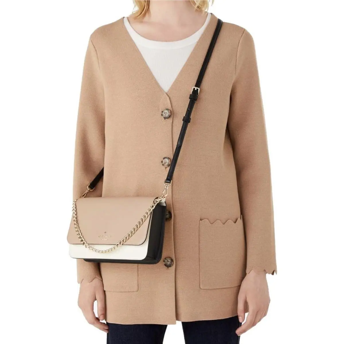 Madison Leather Colorblock Flap Crossbody In Toasted Hazelnut by Kate Spade