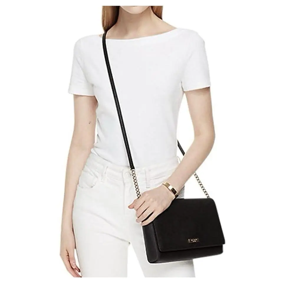 Tilden Place Alek Handbag Purse Crossbody Black Chain Textured Snap by Kate Spade