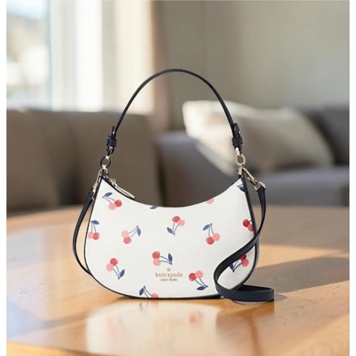 Staci Dancing Cherries Printed Cream Multi Convertible Crossbody Bag by Kate Spade