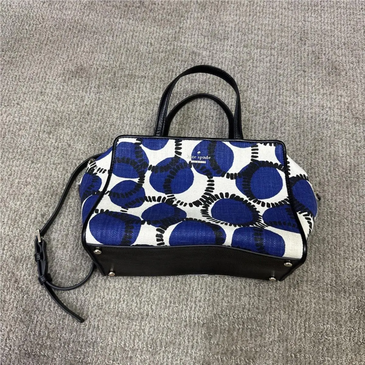 New York Julia Street Soulder Bag Blue White Black Women`s Med by Kate Spade