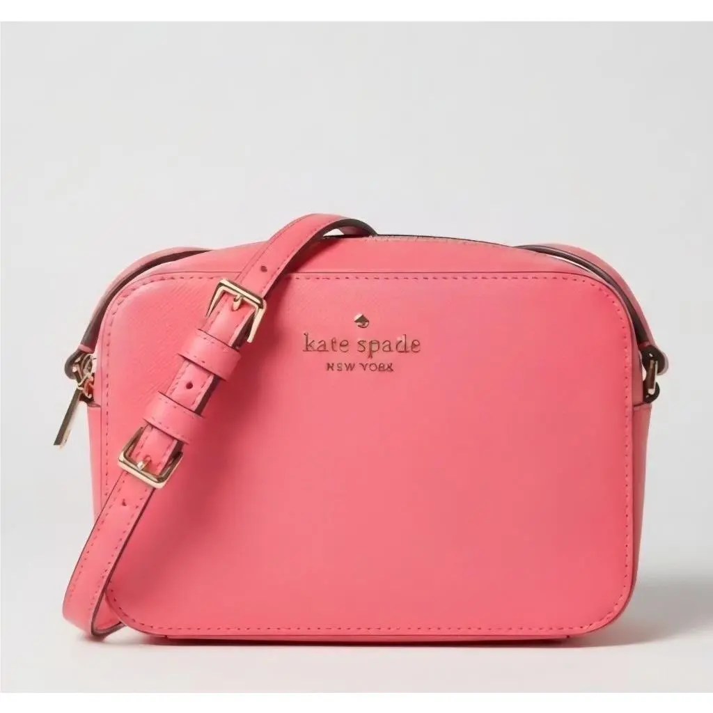 Pink Saffiano Leather Mini Camera Crossbody Bag by Kate Spade