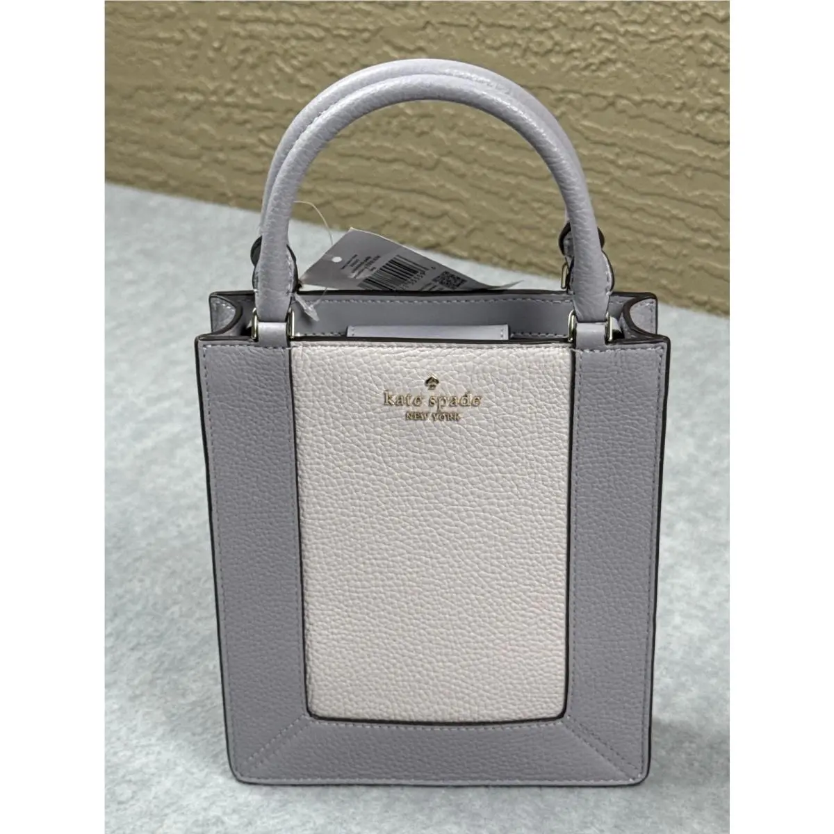 Lena Mini Tote Womens Gray Colorblock Leather Crossbody Handbag by Kate Spade