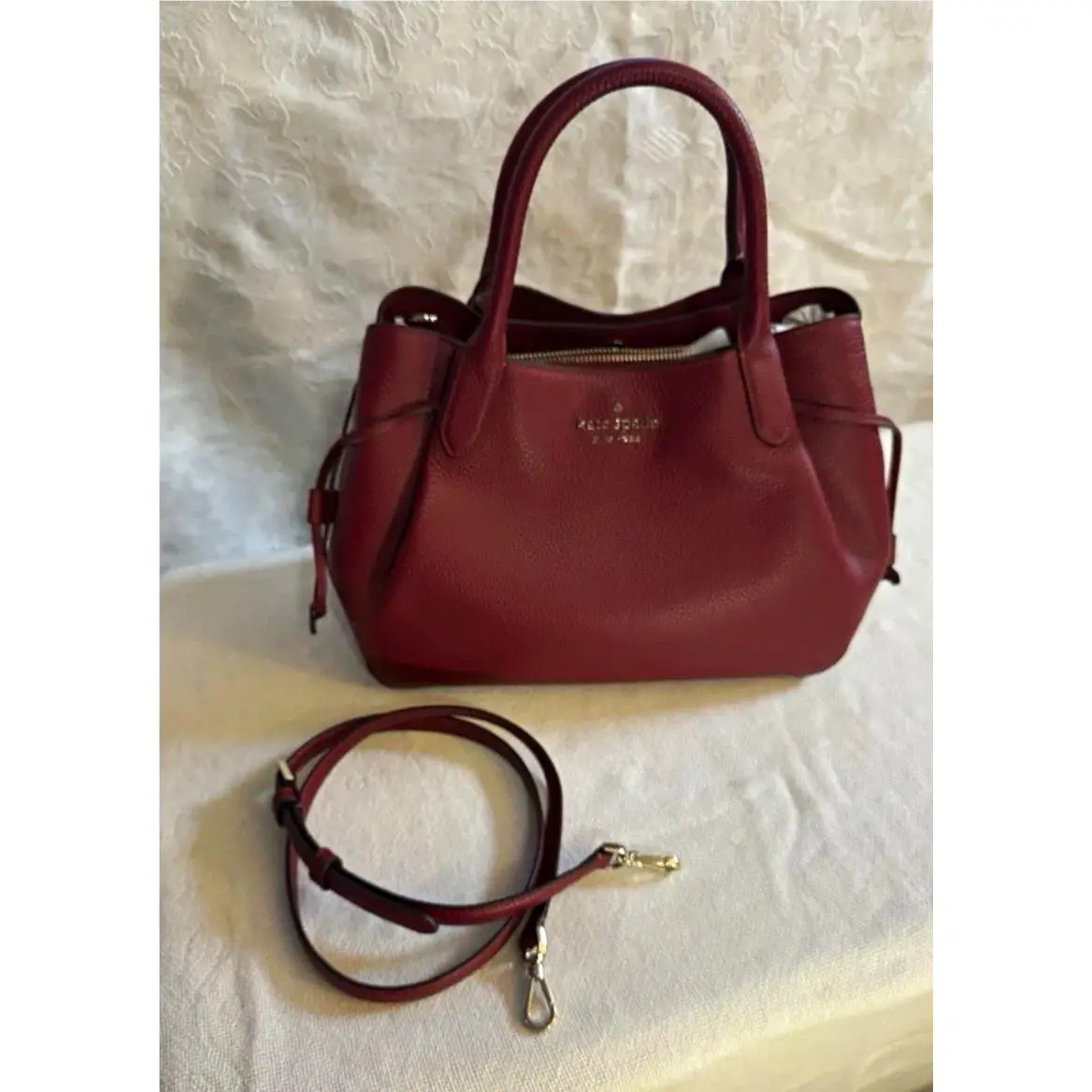 New York Large Dumpling Satchel Red Currant by Kate Spade