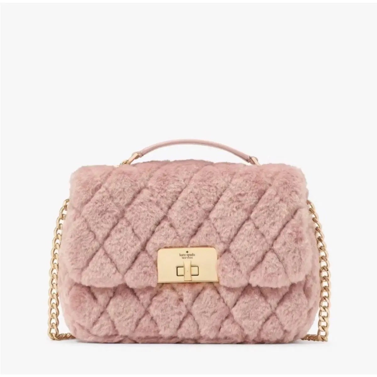 Carey Small Quilted Flap Crossbody In Rose Smoke KJ950 by Kate Spade