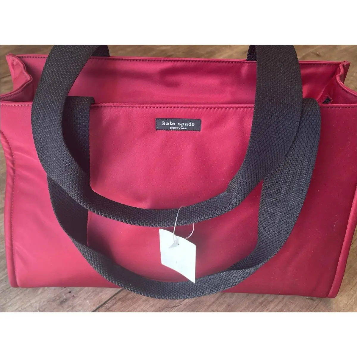 Spacious Cranberry Red Nylon Shopper Tote Bag by Kate Spade
