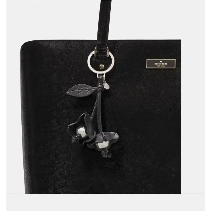 3D Black Flower Bag Charm - KM722 by Kate Spade