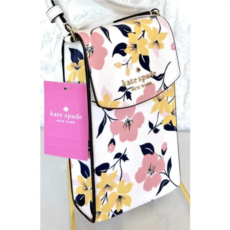 Staci North South Lily Blooms Phone Handbag Crossbody Bag Brand by Kate Spade