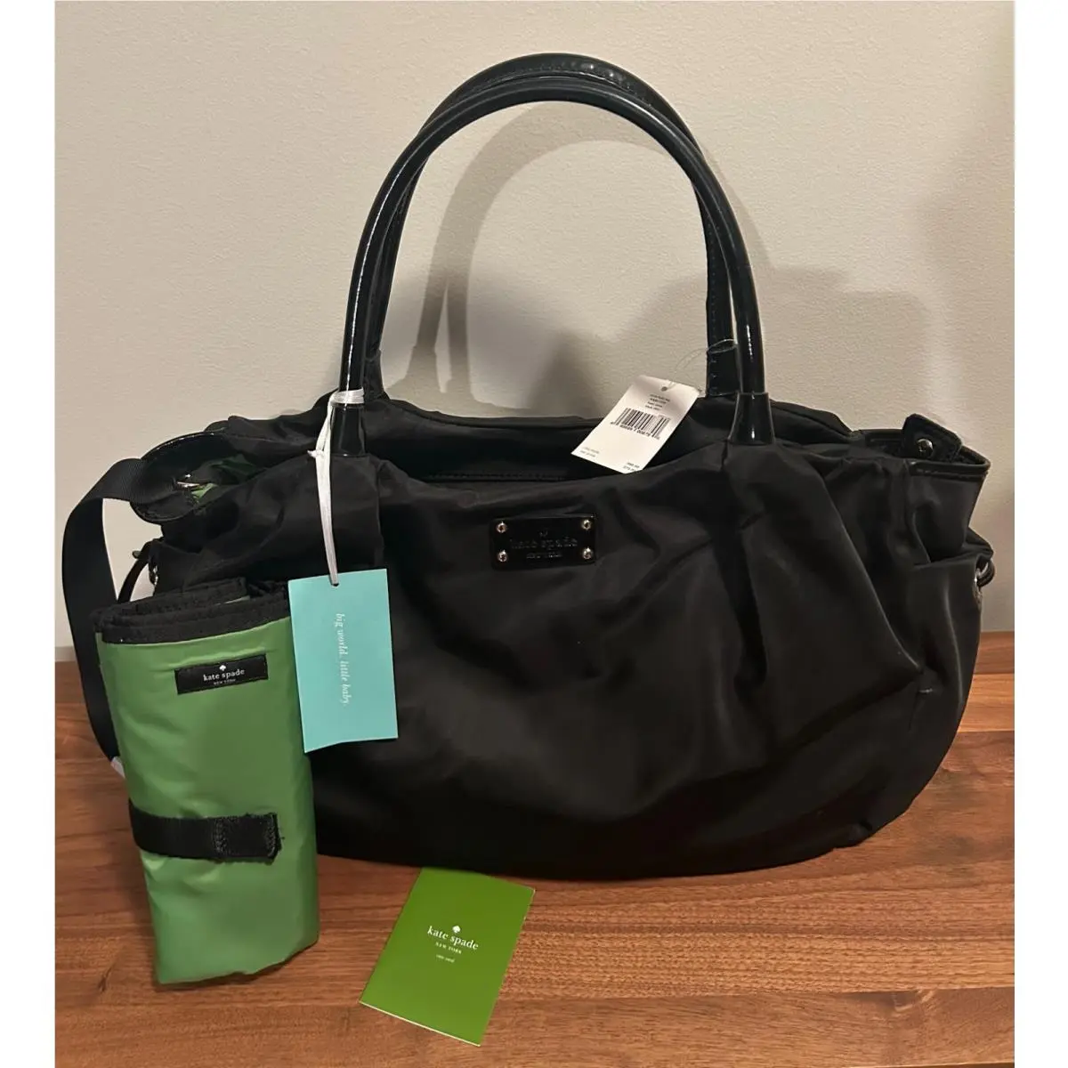 Black Stevie Baby Diaper Bag Purse Tote Shoulder Changing Pad by Kate Spade