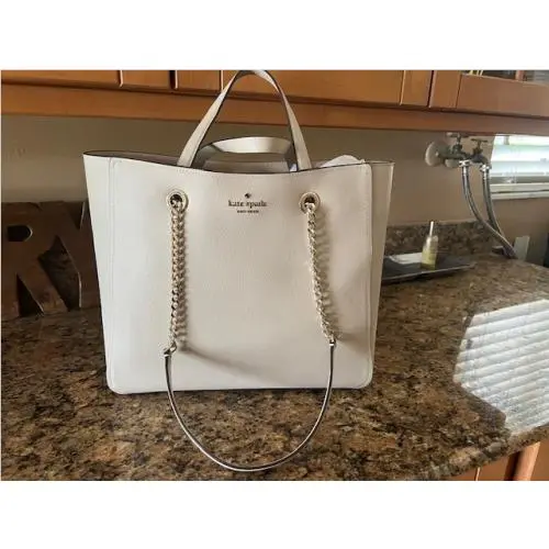 Kate Spade Large Infinite Tote Pebbled Leather Light Sand