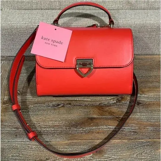Lovitt Small Top Handle Leather Crossbody Purse - Heirloom Tomato by Kate Spade