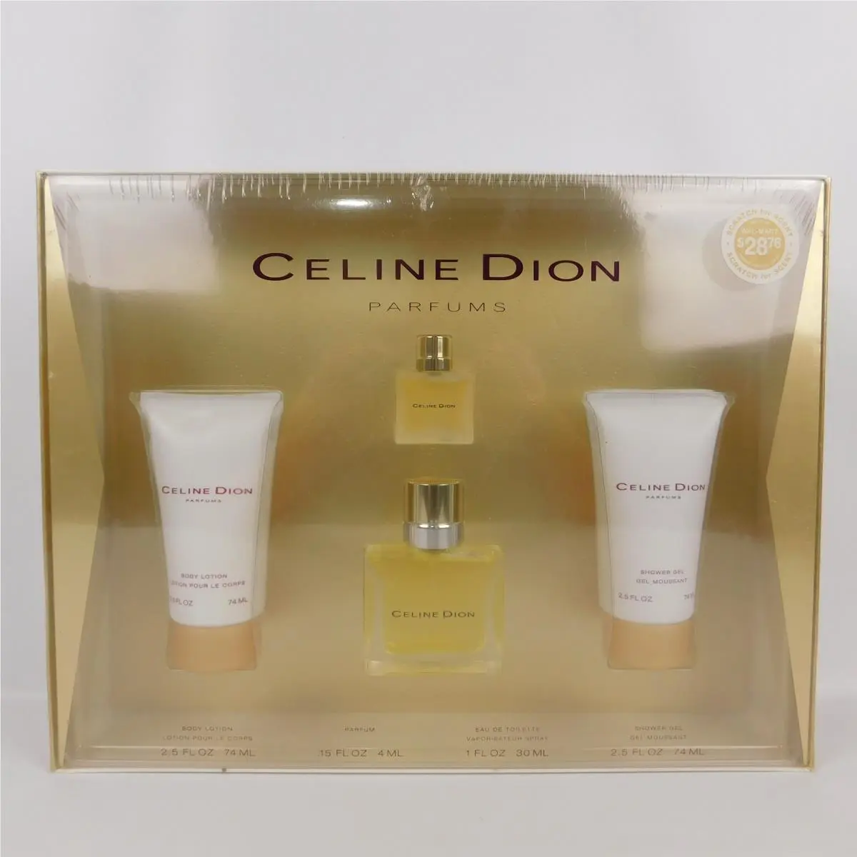 Dion Parfums 4 pc Gift Set - Lotion Shower Gel Parfum Eau de Toilette by Celine