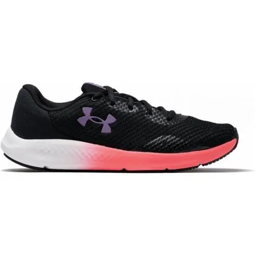 Under Armour Women`s Charged Pursuit 3 Running Shoe Black-pink Shock-retro Purp