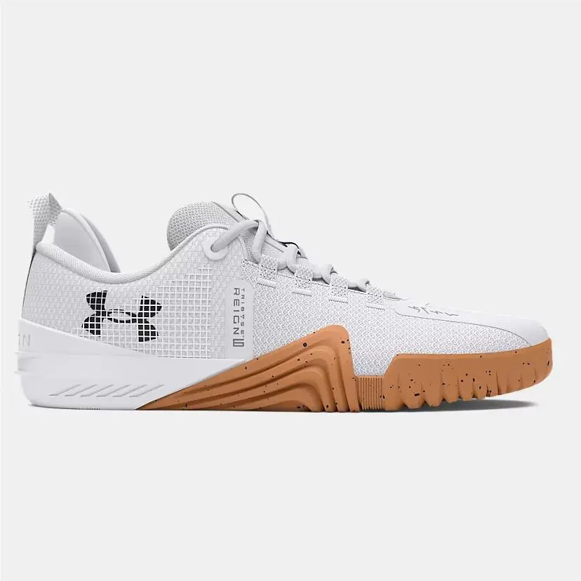 w/ Under Armour Reign 6 Men`s Training Shoes White UA Tribase Gym Sneakers