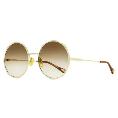 Chloe Scallop Rim Sunglasses CH0184S 002 Gold/brown 59mm