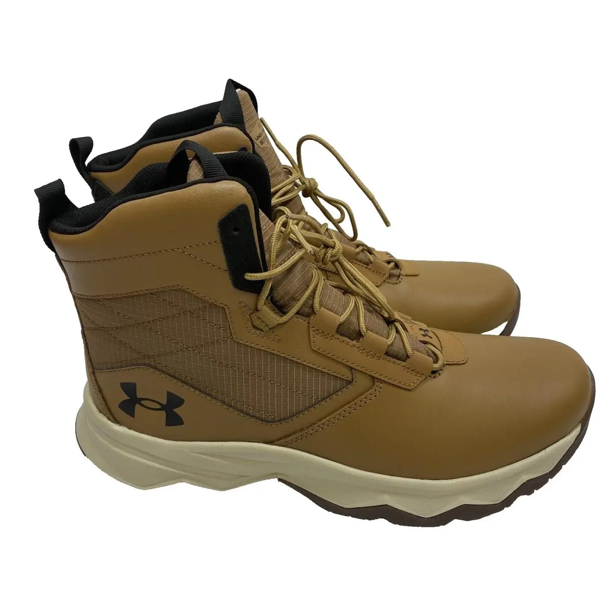 Under Armour Boots Men`s 11.5 Brown Leather Stellar G2 6 High Top Tactical