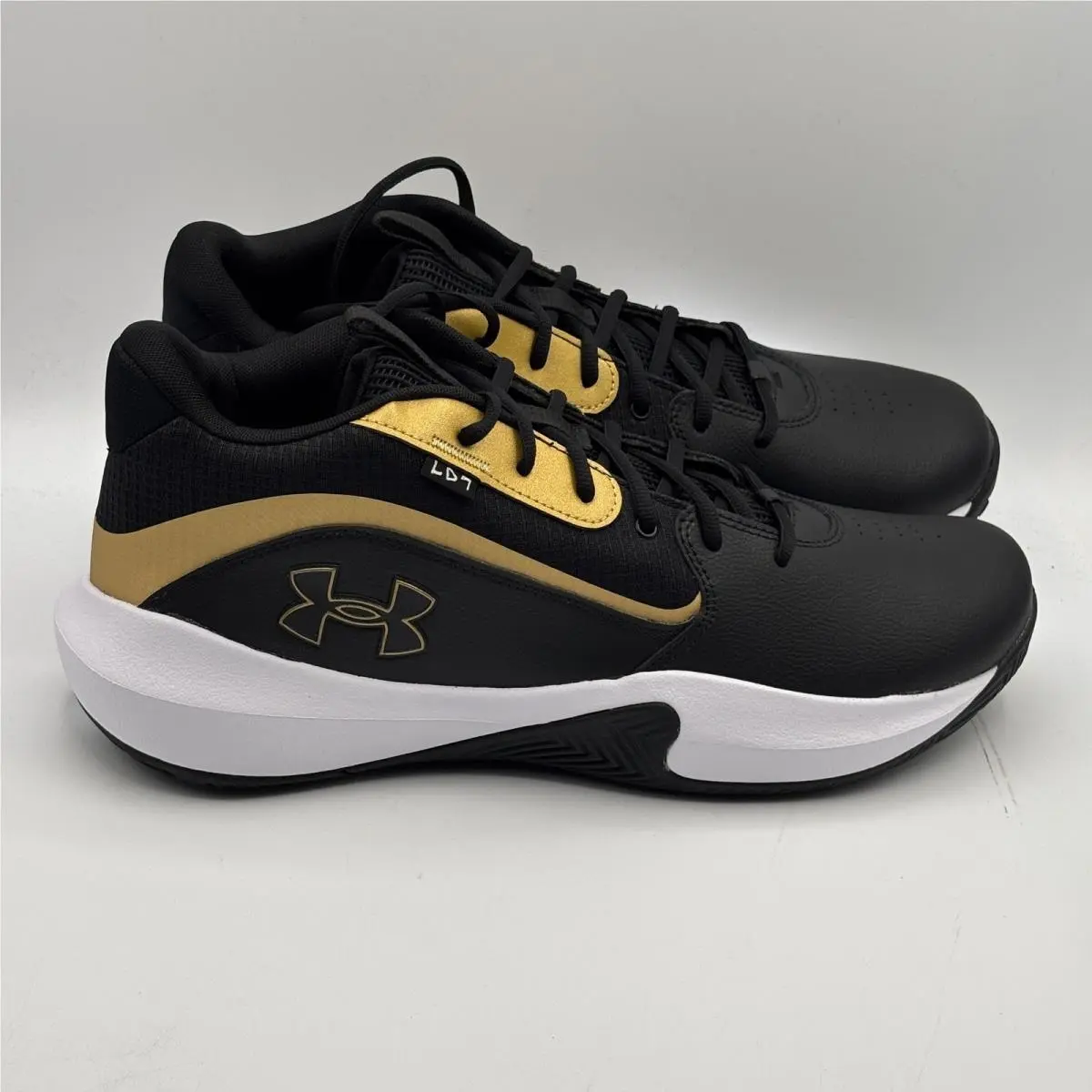 Under Armour Lockdown 7 Shoes Mens Size 15 Black Gold Basketball 3028512-001