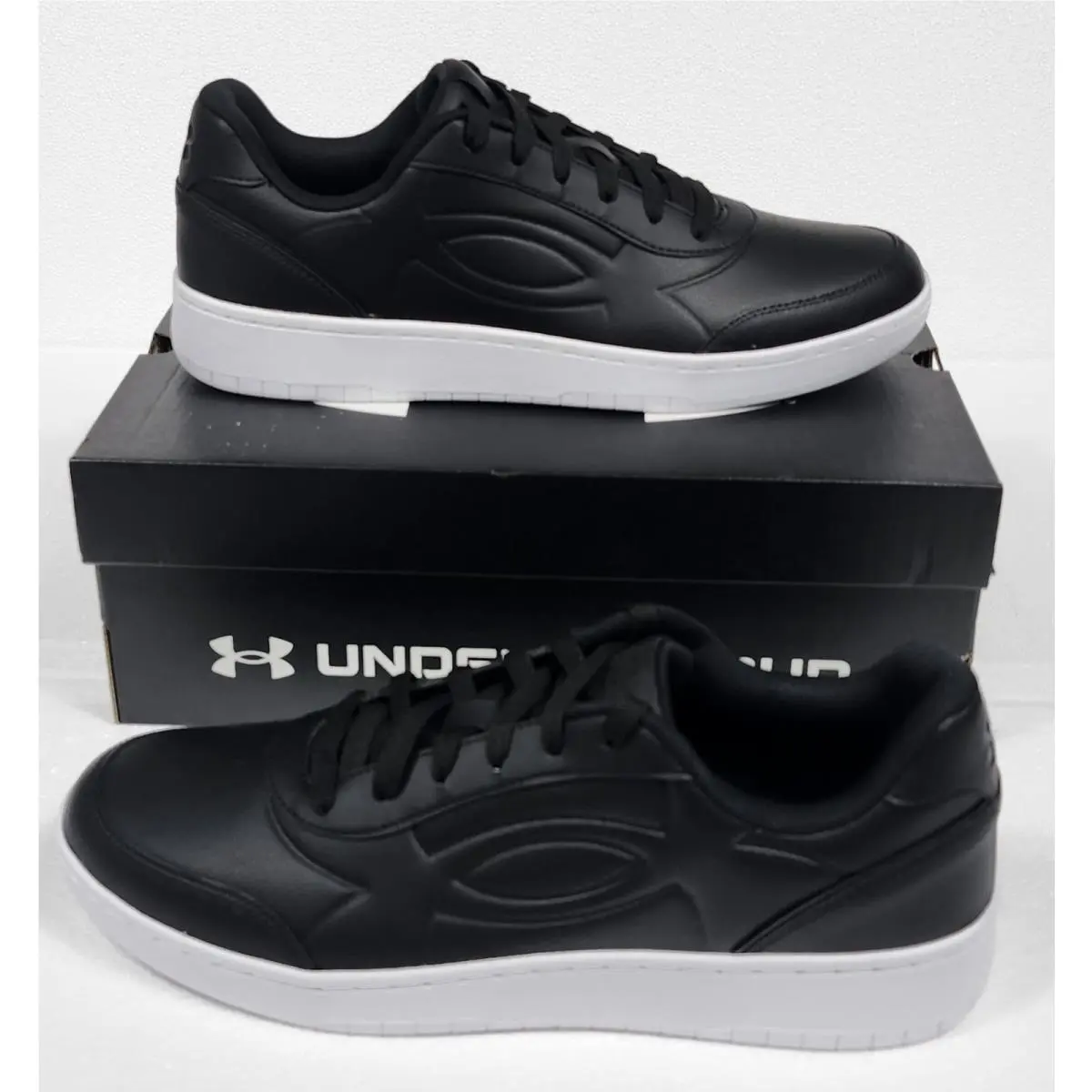 Under Armour Shoes Men`s 13 Black Tempo Basketball Sneakers Leather Upper