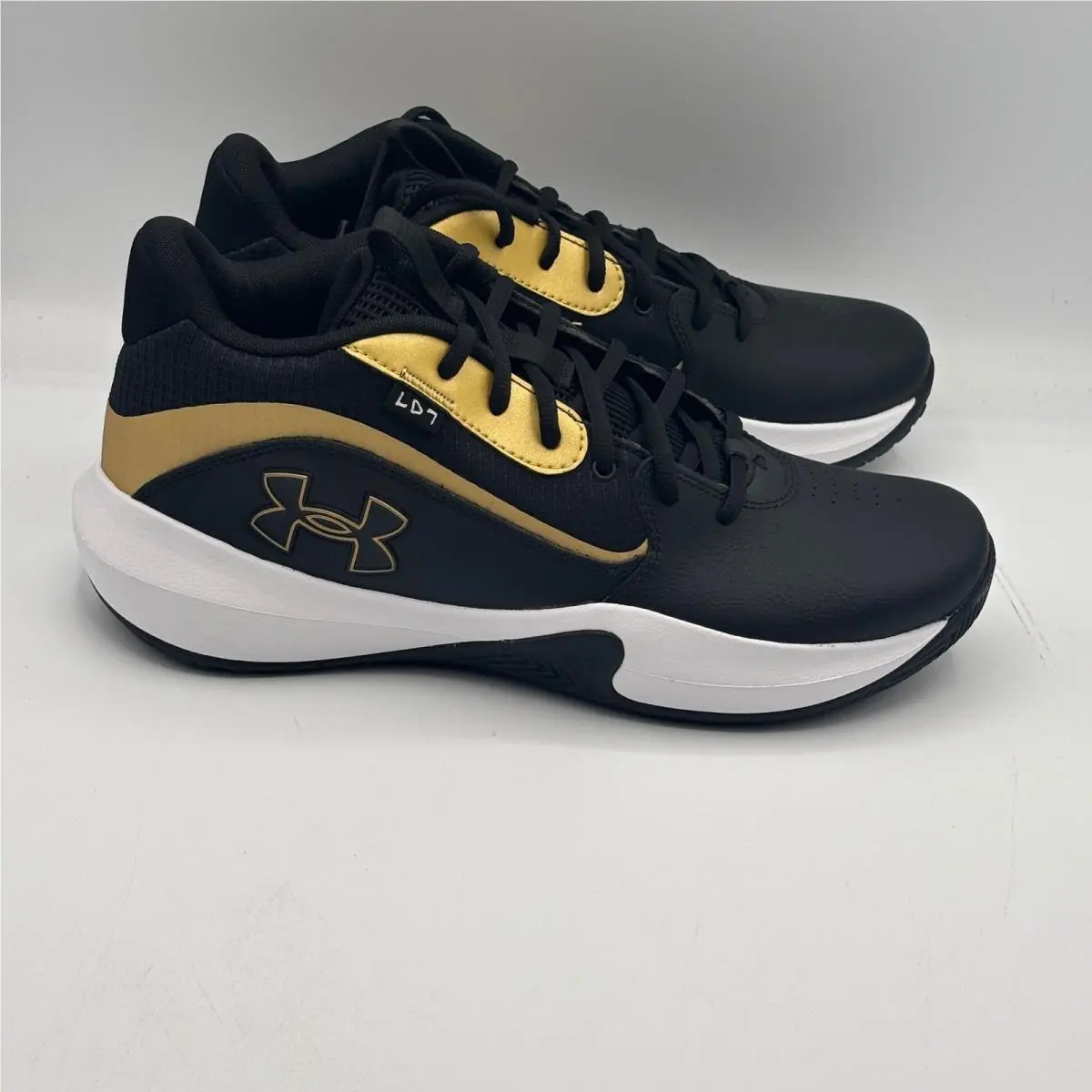 Under Armour Lockdown 7 Shoes Mens Size 11 Black Gold Basketball 3028512-001