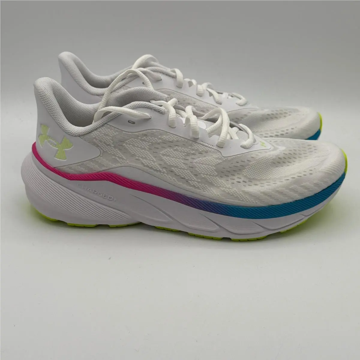 Under Armour UA W Turbulence 3 Shoes Womens 10 White Blue Running 6006718-101