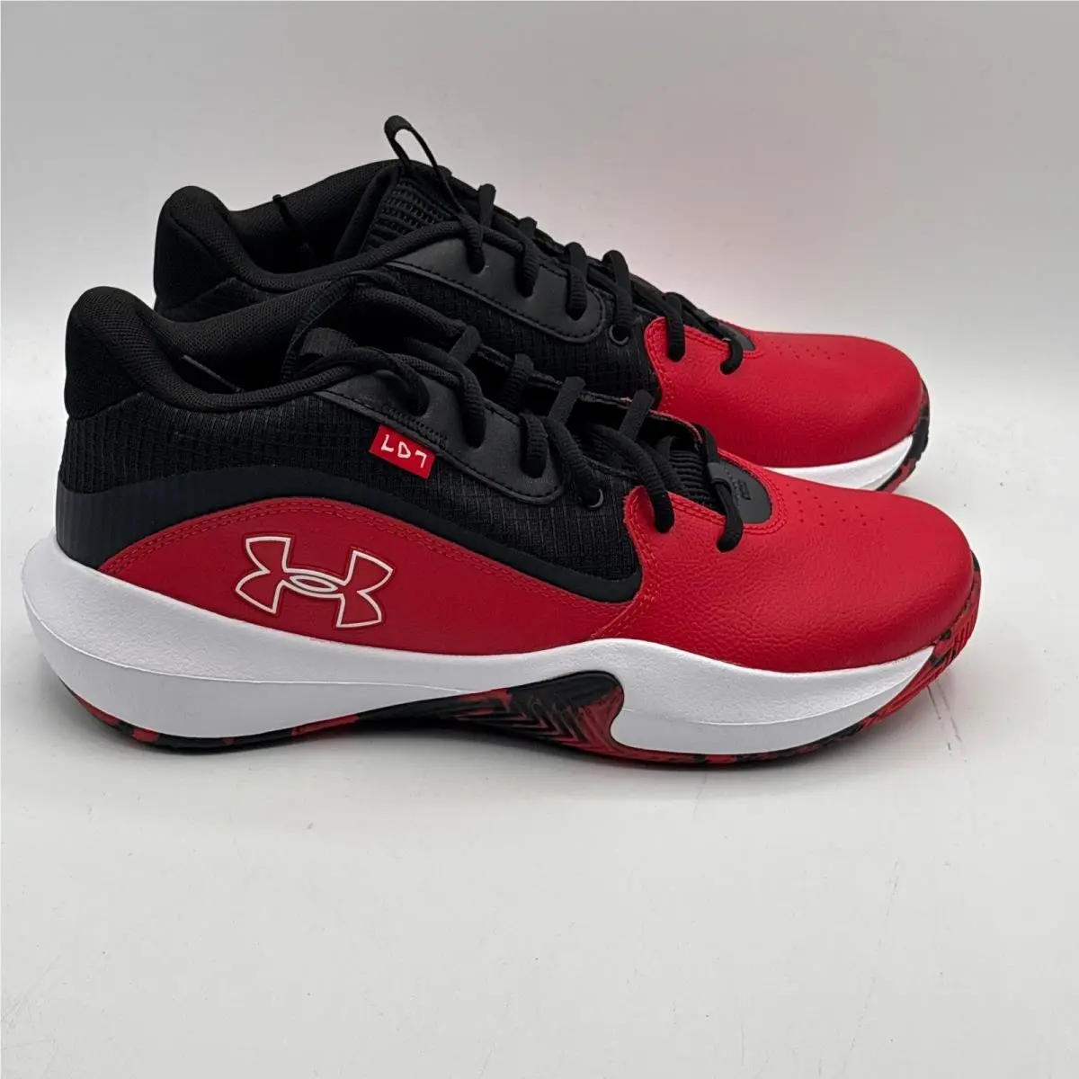 Under Armour Lockdown 7 Shoes Mens Size 10 Red Black Basketball 3028512-600